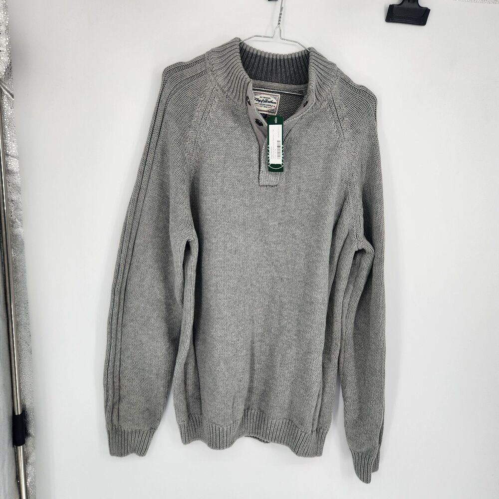 Flag & Anthem‎ Men's Large Tall Gray Plainview Mockneck Sweater NWT